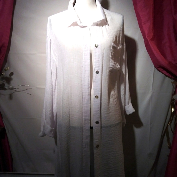 pacific beach XXL swimsuit coverup lounge white - Picture 1 of 8